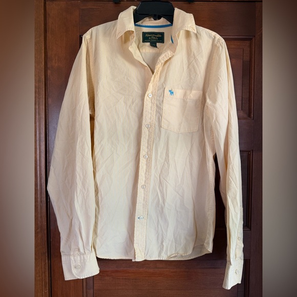 Y2K Abercrombie & Fitch Plaid Yellow Button Down Shirt - Picture 1 of 8
